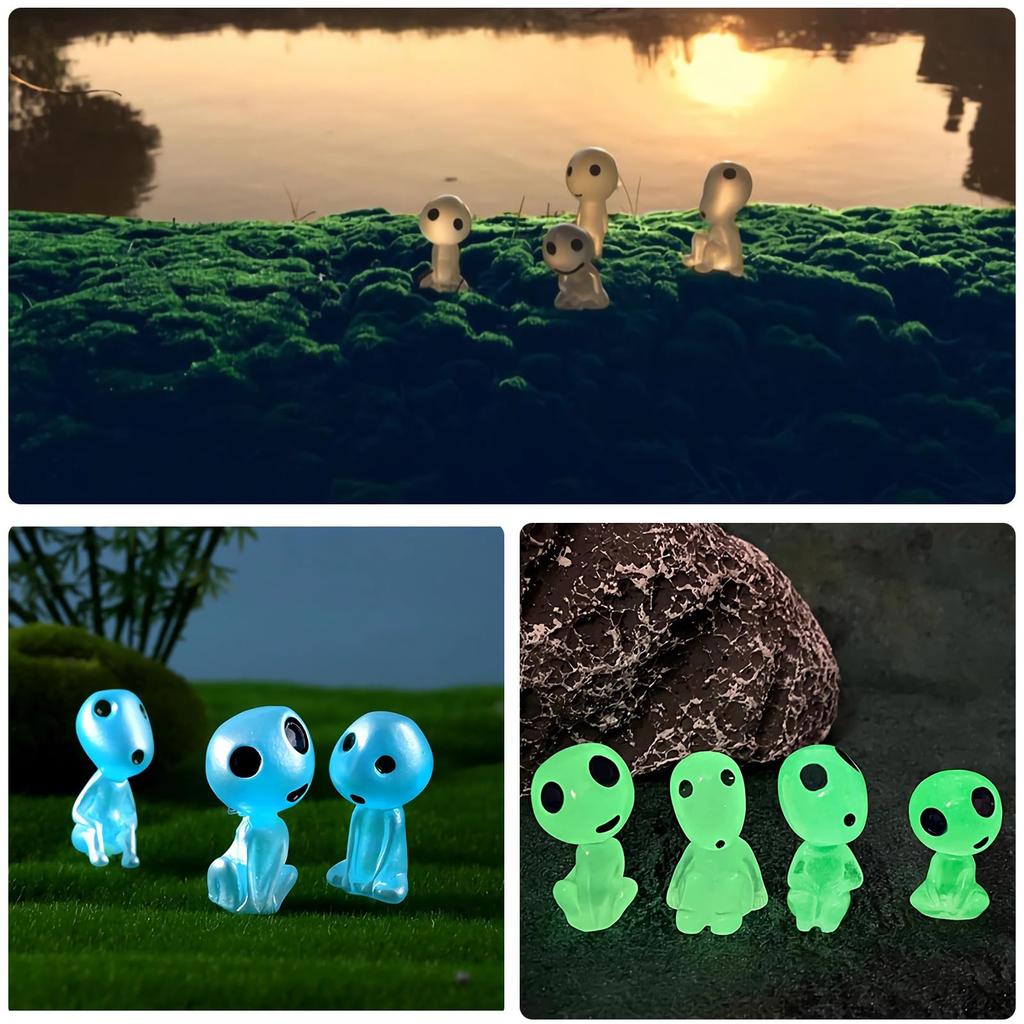 beyourchoi Aquarium Fish Tank Miniature Resin Resin Luminous Tree Elf Movie Character Cute Doll Collection Gift Objects, Objects, 10-Piece Set,