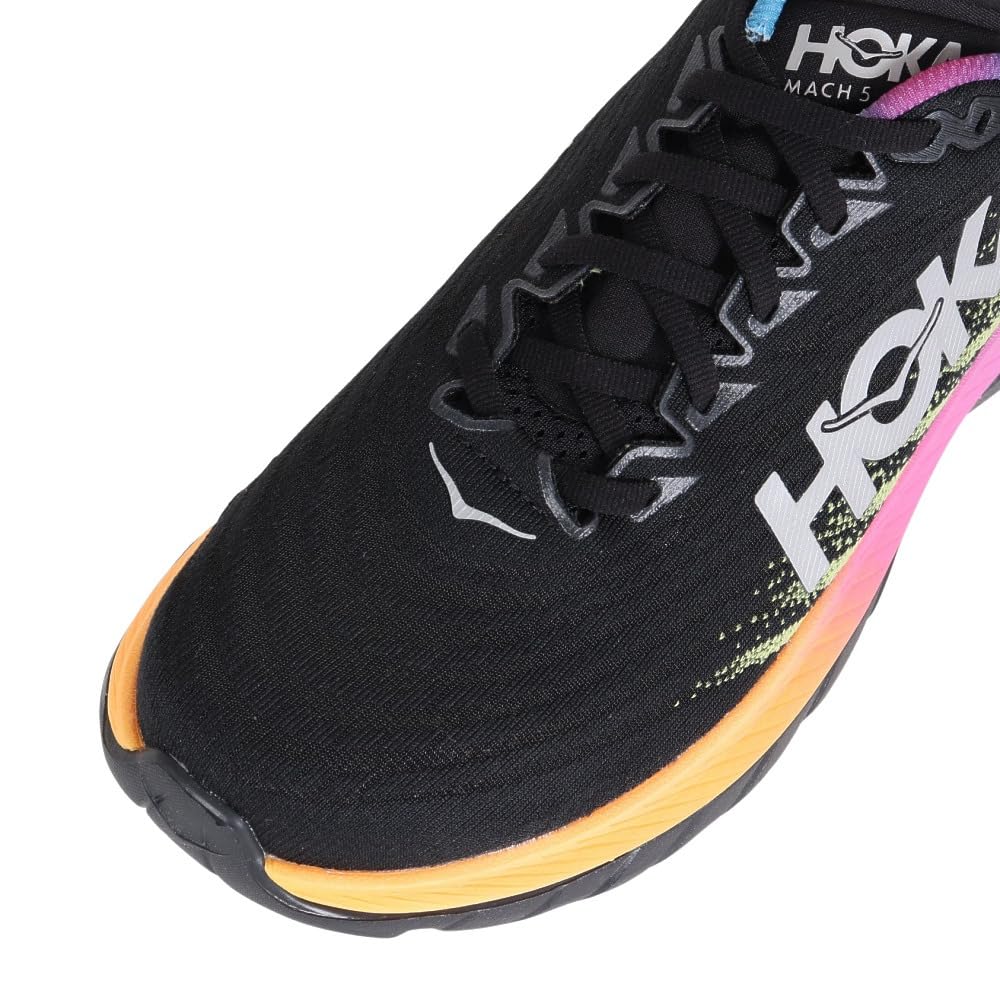 Hoka One One Mach 5 Track Size Black and Pale Yellow Men's & Field/Running Shoes, 25.0,