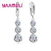 925 Sterling Silver Drop Earrings Shiny AAA Cubic Zircon Dangle Earring for Women Girls Wedding Party Fashion Jewelry Gift