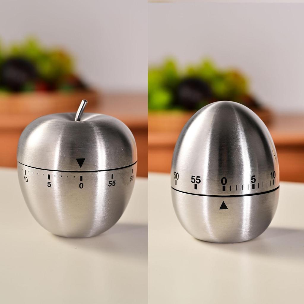 Stainless Steel Mechanical Kitchen & Study Timer - No Battery Required