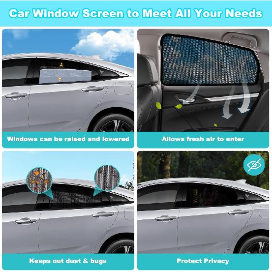 XCBYT Car Window Shades For 2016- Civic - 4 PCS Side Window Sun Shades For Baby, Privacy Car Window Covers With Breathable Mesh - UV Protection, Heat