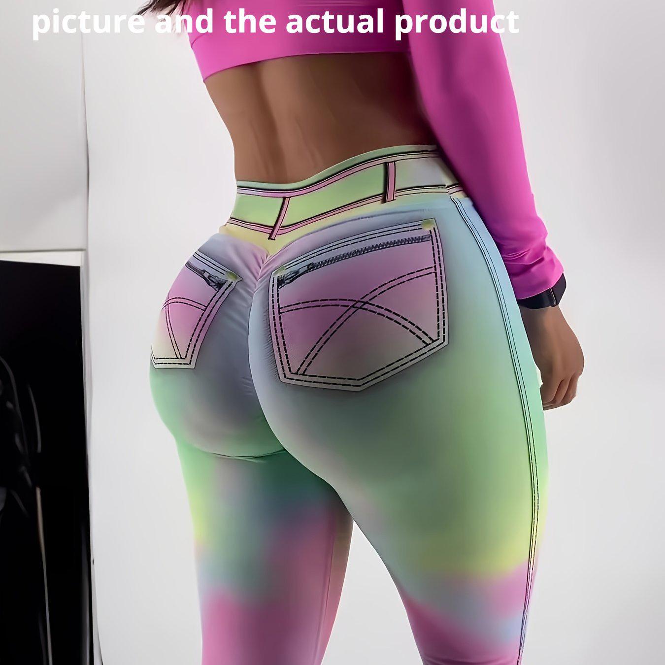 Tie-Dye Denim-Look Leggings O85797 L