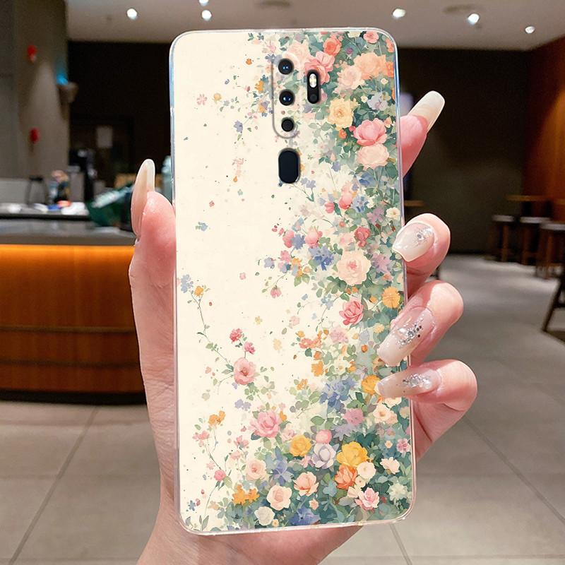For OPPO A9 (2020) / A5 (2020) Casing Luxury Fashion Butterfly Flowers Clear Soft Silicone Back Cover Oppo A9 A5 2020 Phone Case