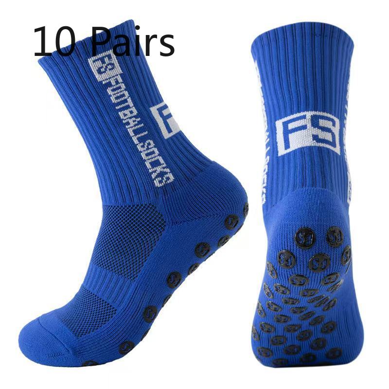 

10 пар мужских толстых мочалок для подошвы, нескользящие, впитывающие пот, дезодорирующие футбольные носки 10 Pairs королевский синий