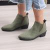 Retro Mid Heels Pointed Toe Casual Ankle Boots Autumn Flower Patterned Patchwork Boots Botas Mujer Booties Feminina Women Shoes