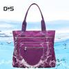 Solid Color Multi Pocket Zip Handbag Nylon Shoulder Storage Bag