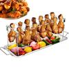 Stainless Steel Chicken Wing Leg Rack Grill Holder with Drip Pan for BBQ Outdoor Cooking Wings