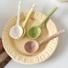 Candy Color Long Handle Ceramic Simplicity Irregular Dessert Soup Spoon Cutlery Portable Kitchen Utensils Supplies