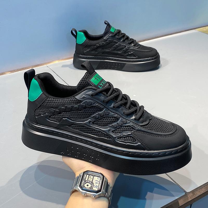 

Летняя мужская обувь новая толстоподошвенная универсальная дышащая сетчатая обувь для скейтборда мужская трендовая спортивная и повседневная обувь маленькие белые кроссовки 44