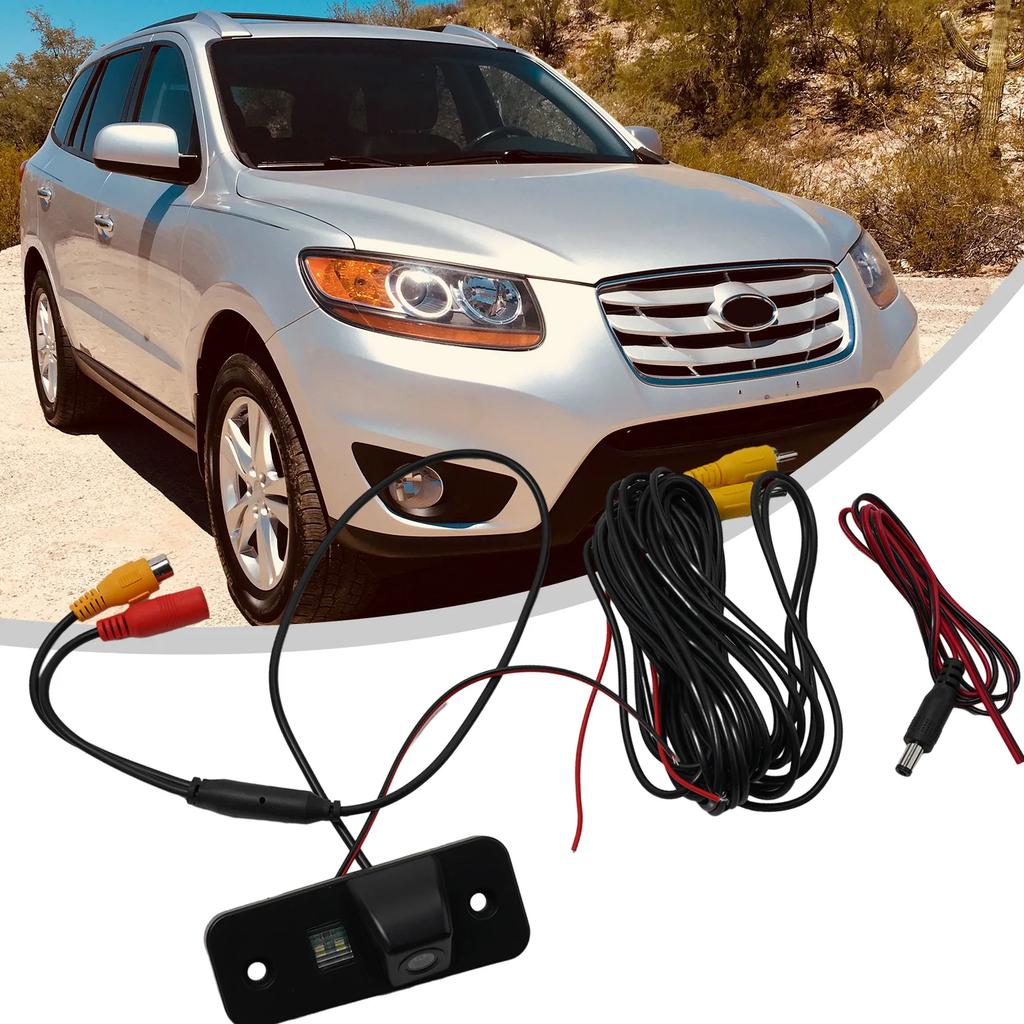 1 Set 170° Car Reverse Backup Camera For Hyundai For Santa Fe Lightweight Non Fading Rear View 2006-2012 Anti Rust