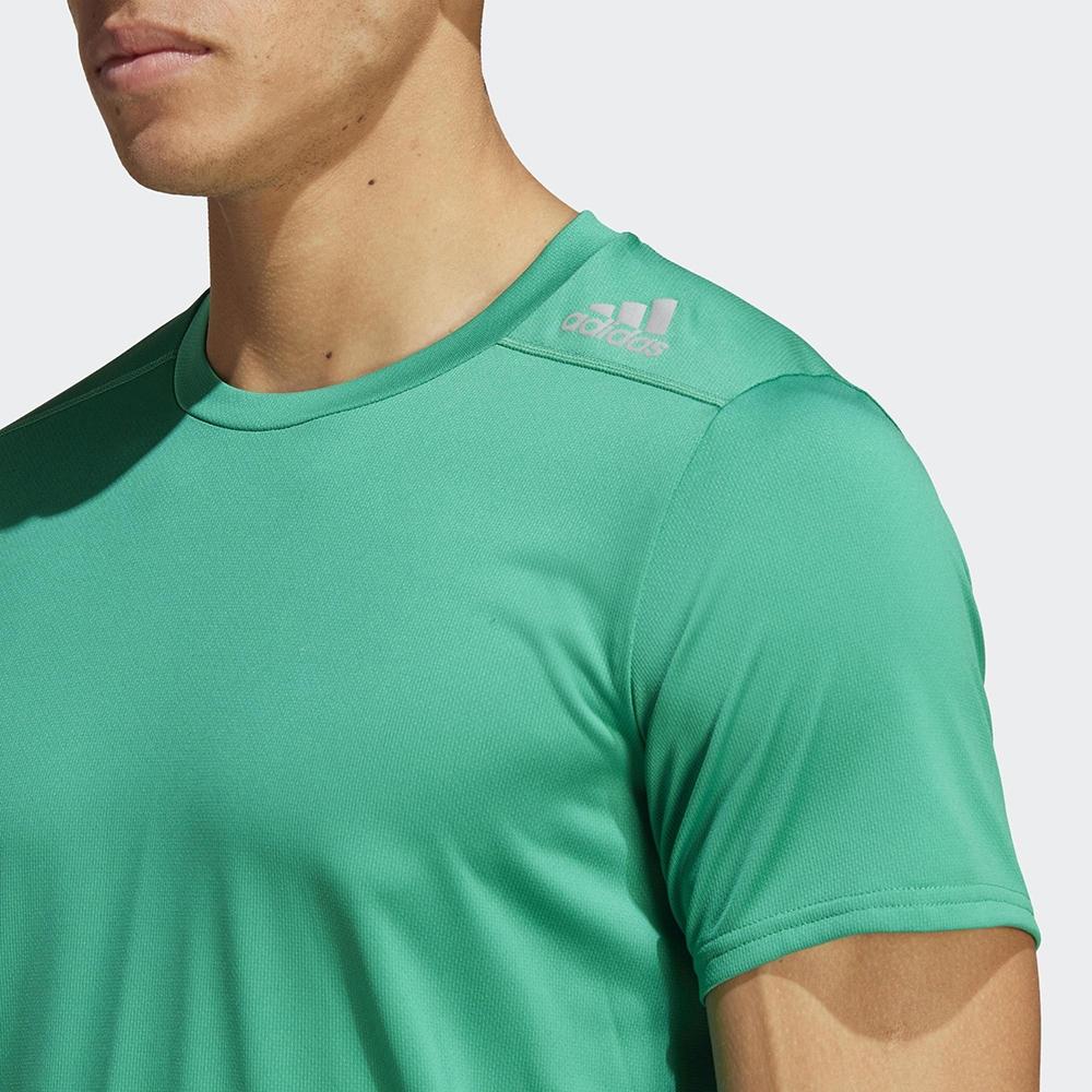 adidas Camiseta de Corrida com Faixa Refletiva nas Costas Tops Masculinos Verde Grama IB8942