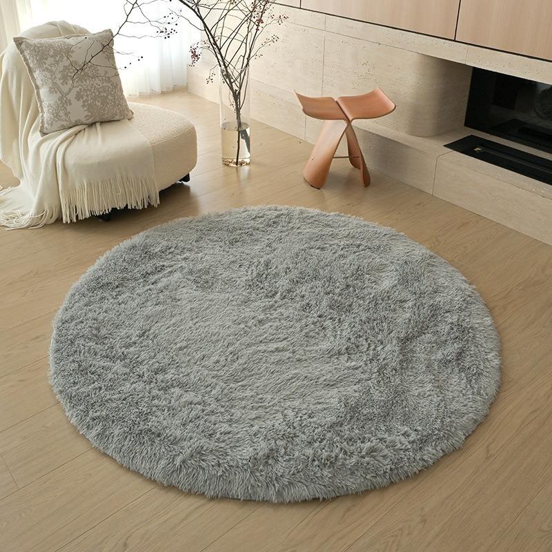 Ins White Round Carpet, Furry Floor Mat, Living Room, Home Blanket, Bedroom, Indoor Room, Plush Home Decoration Carpet
