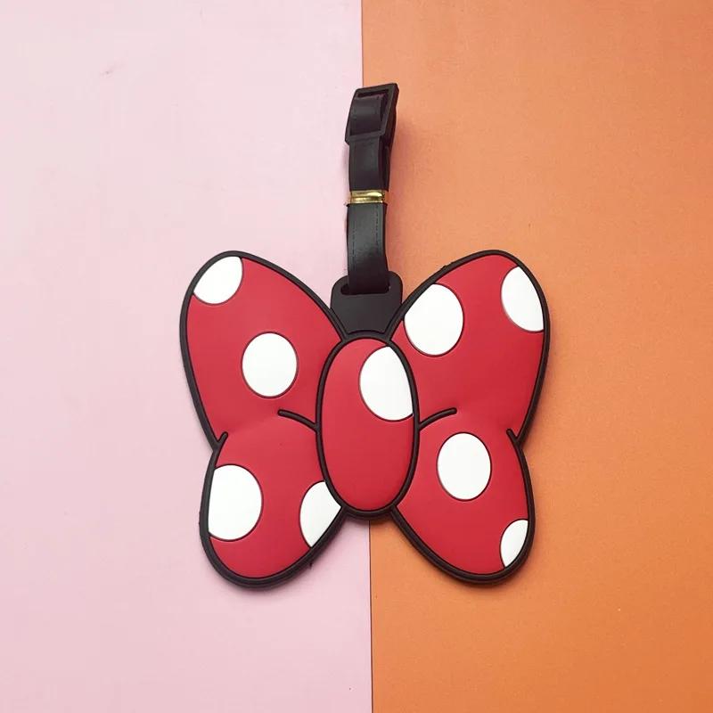 Kawaii Disney Minnie Mickey Mouse Luggage Label Cartoon Luggage Tag Suitcase ID Address Holder Baggage Boarding Portable