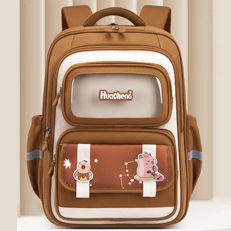 

Школьный рюкзак Kapibala для школьников, рюкзак для начальной школы, детский рюкзак, облегчающий нагрузку, рюкзак большой вместимости коричневый