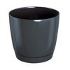 Coubi Duop155 Flower Pot with Saucer | Graphite