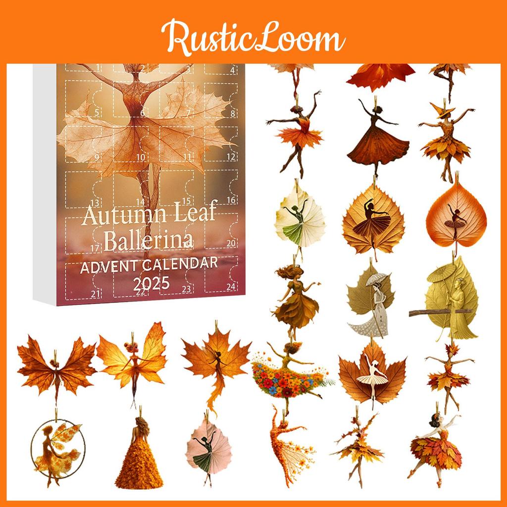 Christmas Countdown Calendar With Maple Leaf Girl And Ballet Dancer Acrylic Holiday Decor For Parties