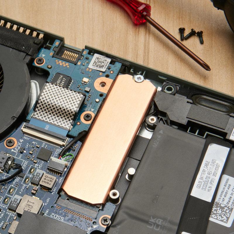 Kupfer M.2 Kühlkörper Festplattenkühlkörper mit thermischem Solid State Disk Kühler 0,5 mm 401 W mit Pads für M.2 2242 2280 NVMe SSD