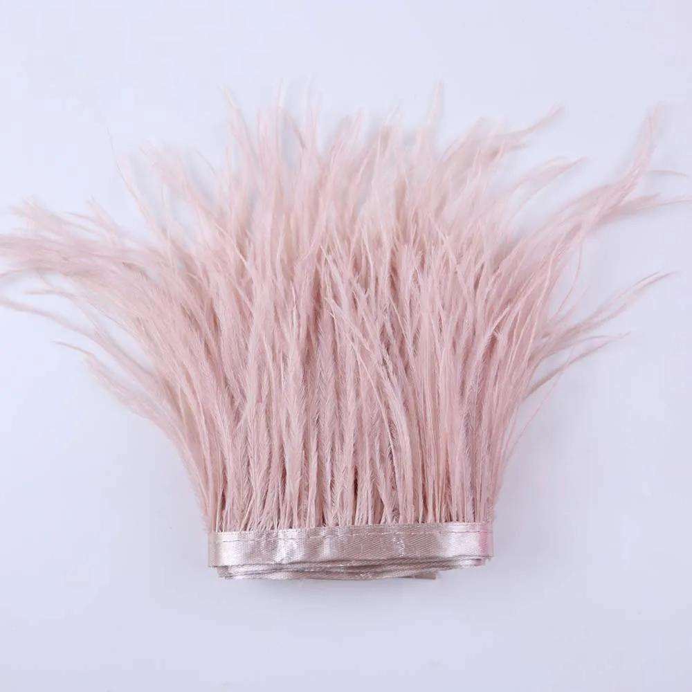 Feather53 Color Ostrich Feather Trim Ribbon 10-15cm 1M for Crafts Wedding Dresses Carnival Costume Home Decoration Sewing Accessories
