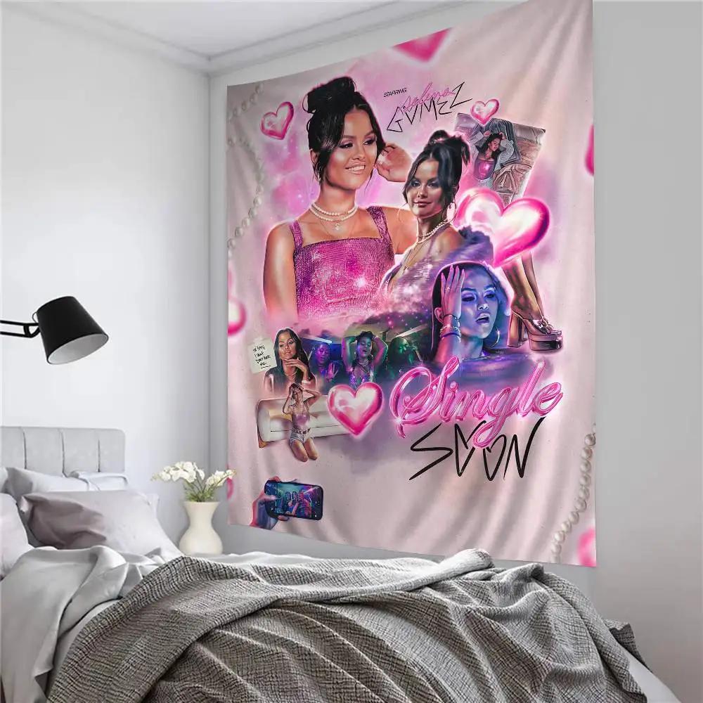 Cantante Selena Gomez Attrice Arazzi da Parete Hippie Arte Fantascienza Stanza Arredamento Casa Stanza Kawaii Decorazioni