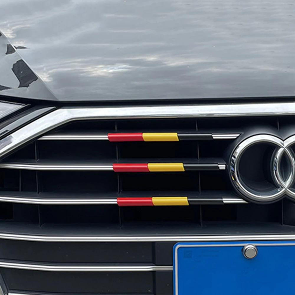 For  A6 C8 4K 2019-2022 Car Front Grille Trim Strips Racing-Grills Decorative Three-Color Auto Exterior DIY Accessories
