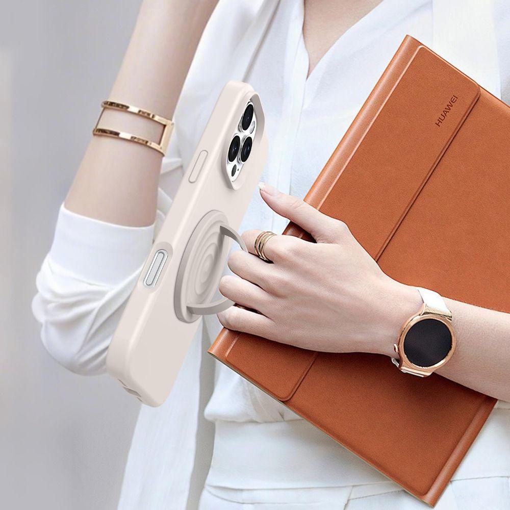 Universal Silicone Magnetic Phone Grip 360° Rotation Solid Color Finger Loop Grip Portable Soft Phone Ring Holder For MagSafe