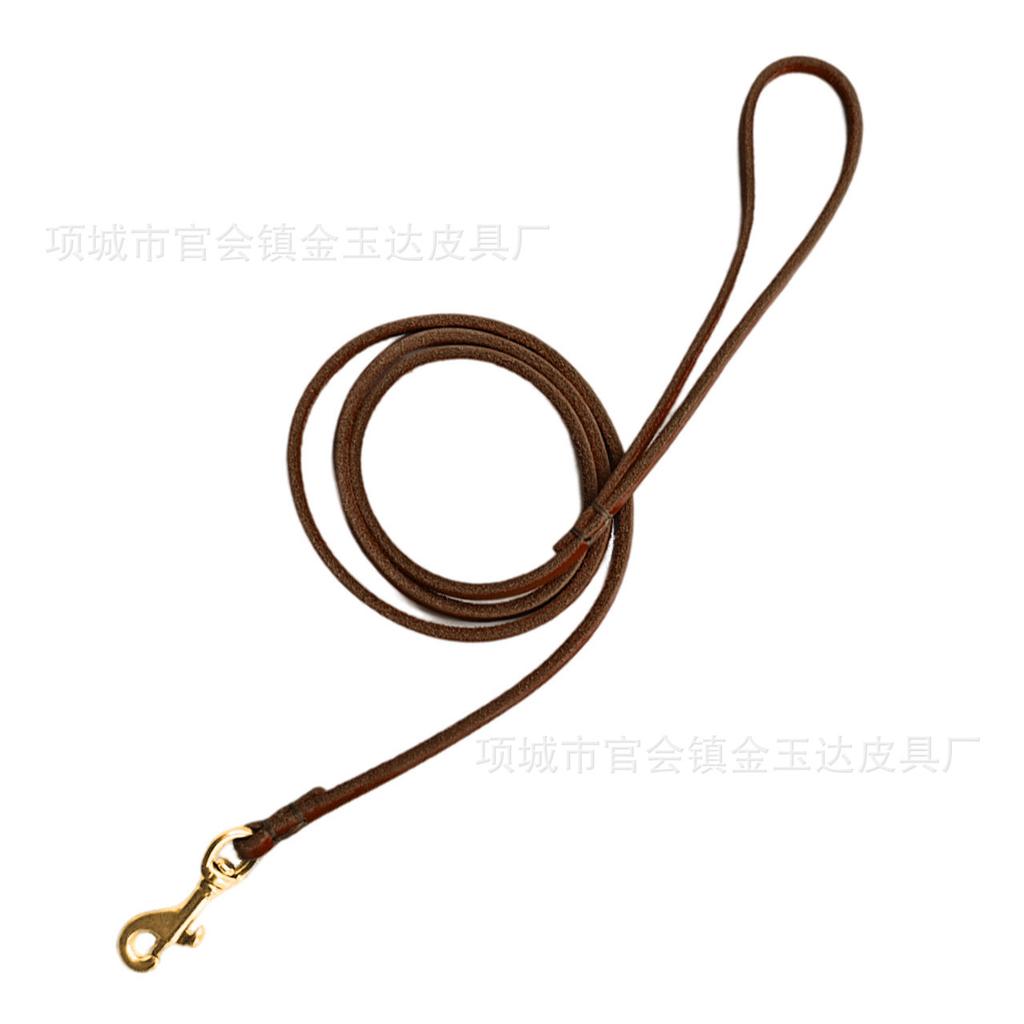 Real Cowhide Leash Leather Pet Leash Dog Leash Walking Dog Leash String Hand Sewn Brass Hook 6mm Small Dog