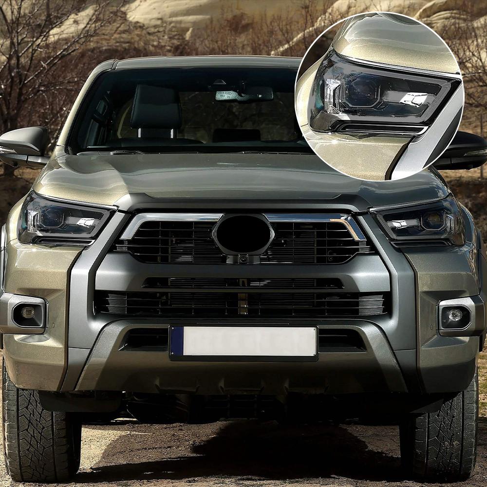 Pro Toyota Hilux 2026-2026 Střihnutá Ochranná fólie na světlomety do auta Kouřově černá Přední Anti-Scratch Vysoce lesklá Vinylová fólie