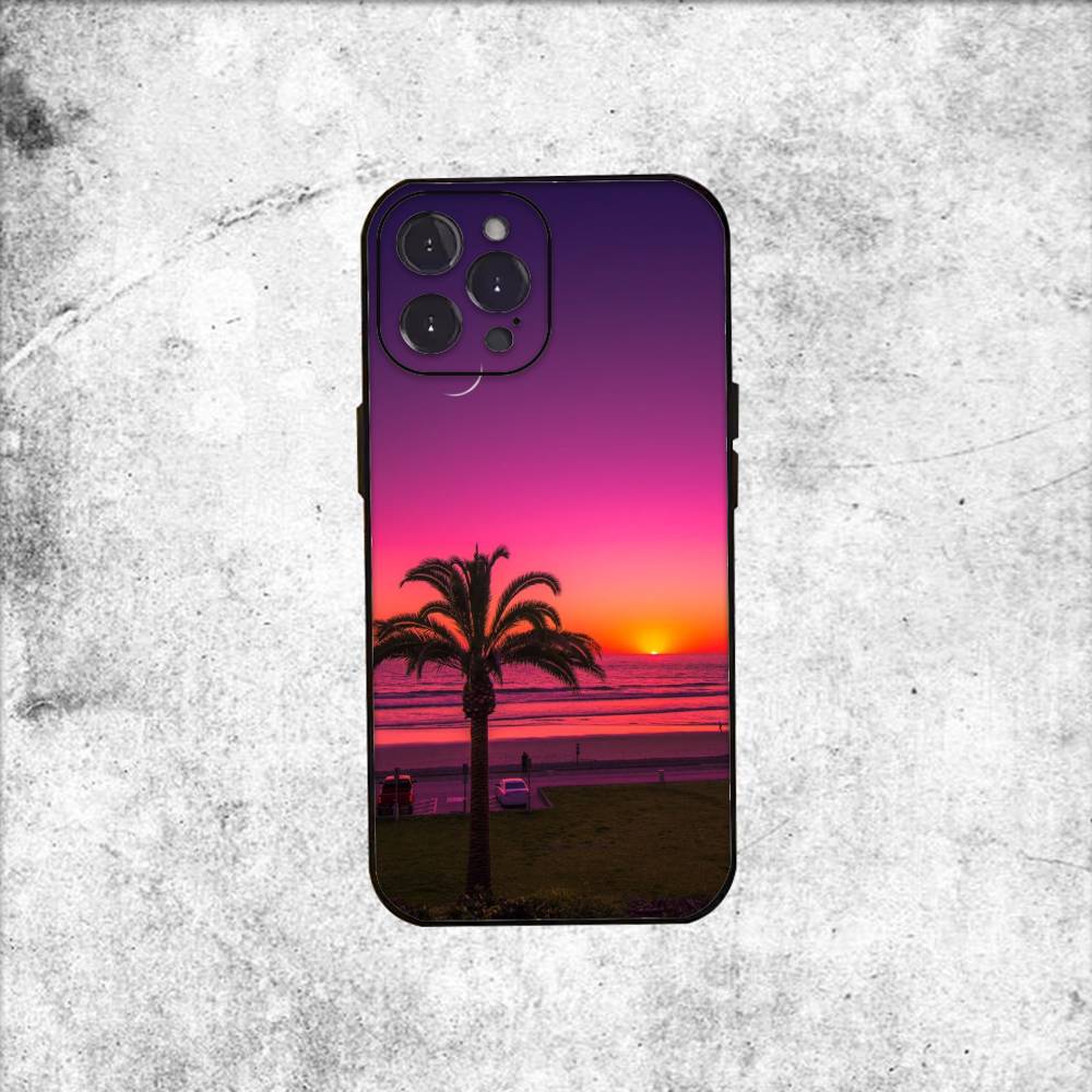 natural landscape Phone Case Silicone black Soft For IPhone 17,16,15,14,13,12,11,SE,Plus Pro Max