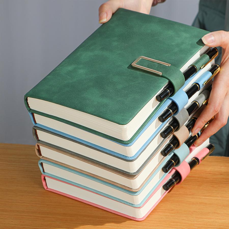 Vintage A5 Leather Notebook with Personalized Soft Cover - Perfect for Business Meetings and College Life