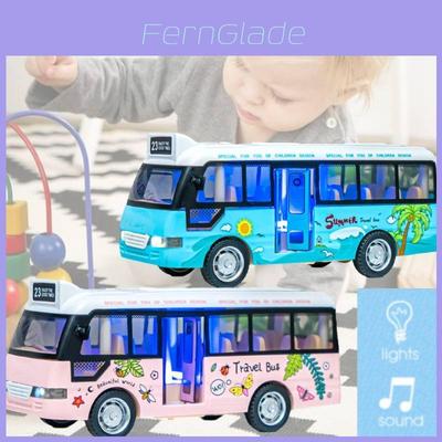 Lebhafter Kunststoff-Trägheitsbus mit blinkenden Lichtern und Musik für Jungen und Mädchen