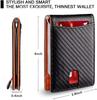 Carbon Fiber RFID Leather Wallet: Multi-Card Slot, Money Clip, Coin Purse, Anti-Theft, Men's Card Holder.