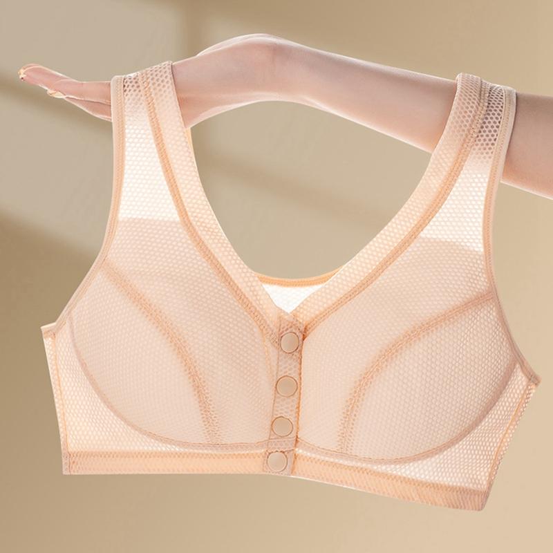 Women's Plus Size Front Buckle Non-Wire Bra Comfortable and Breathable Vest Bra