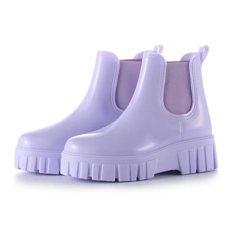 

Женские модные утолщенные пластиковые короткие резиновые сапоги 39 фиолетовый