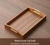 Japanese-Style Rectangular Walnut Wood Tray for Snacks and Tea