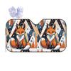Smiling Geometric Fox Sunshade Windscreen Car Front Windshield Window Sun Visor Accessories Covers