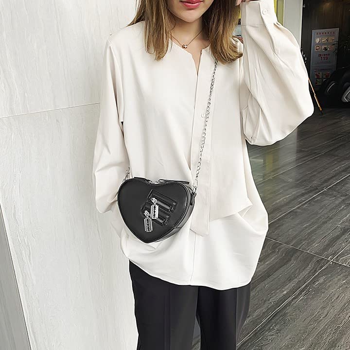 Harujio Mini Shoulder Bag for Dark Princess Yami Gothic Otaku Style Heart-Shaped Women, Heart-Shaped, Mass-Produced Bag, Style, Kawaii, Girly, Lolita,