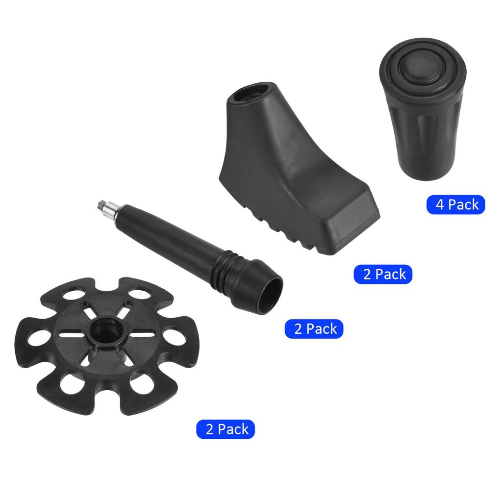 METERXITY Wanderstockspitzen-Set - Ersatzspitzen für Wanderstöcke, Gehstöcke und Schutzzubehör (Schwarz)