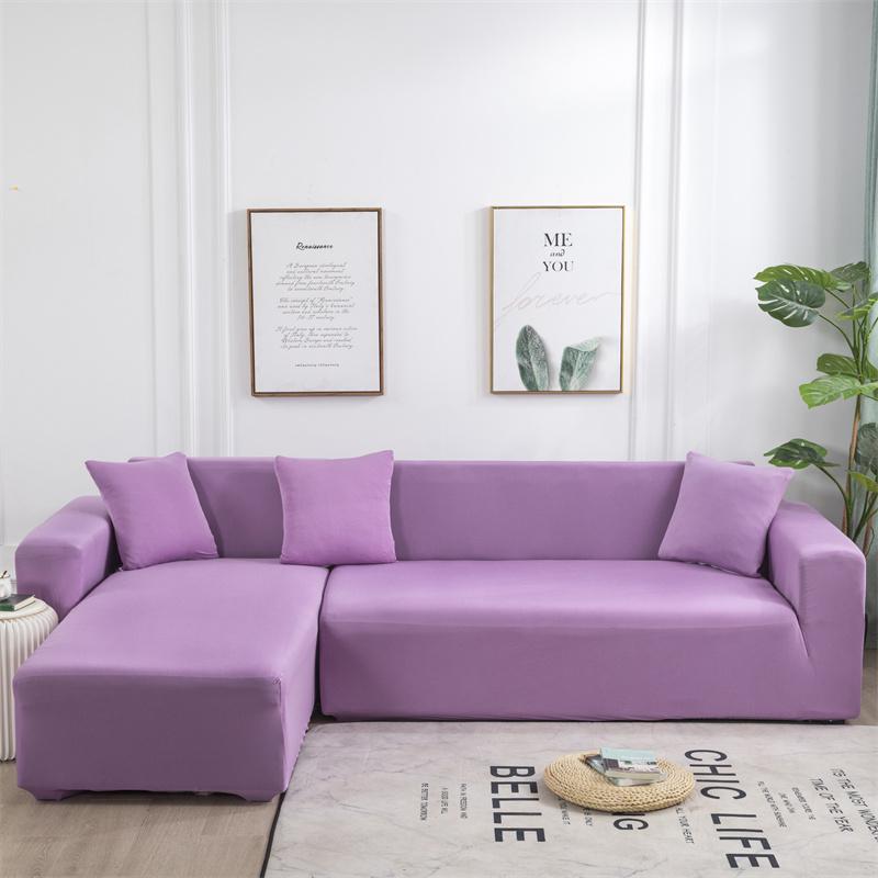 Solid Color Sofa Covers for Living Room Elastic Corner Couch Cover L Shaped Chaise Longue Slipcovers Chair Protector Home Decor