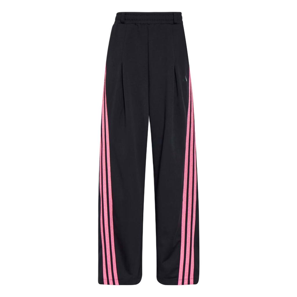 adidas Women's 3-Stripes Wide Leg Pants Black Pink KS2897
