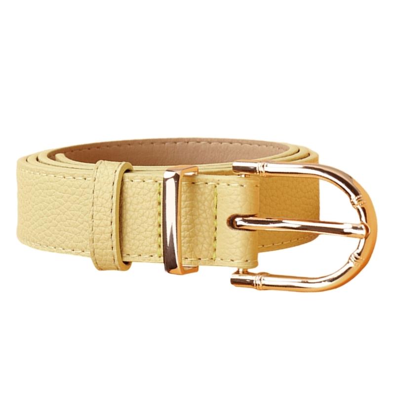 Women's Fashion Belt Bamboo Clasp Design Sash Adjustable Faux Leather Waist Strap for Casual and Formal Outfits