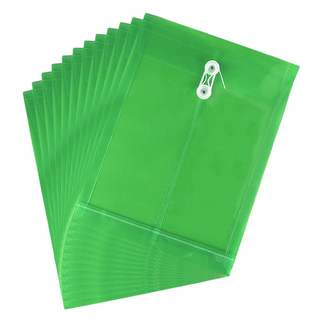 12 PCS Large Capacity File Wallets with String A4 File Document Folder ...