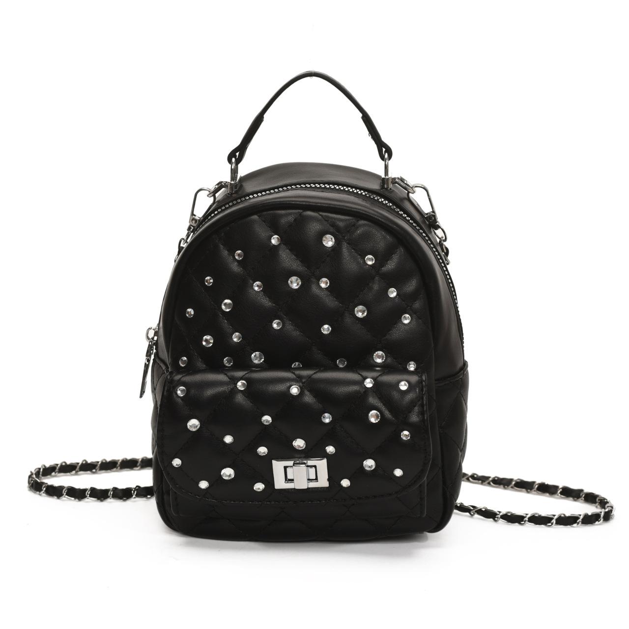 

Summer mini bag women s fashion chain shoulder messenger bag women s high-end diamond backpack чорний