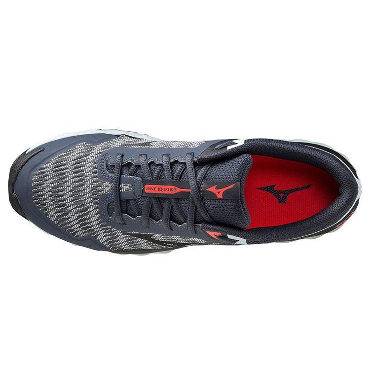 Mizuno Wave Ibuki 3 Comfortable Shock Absorption Slip Resistant Wear Resistant Breathable Low Top Running Shoes Men Sneaker Gray Blue J1GJ207309