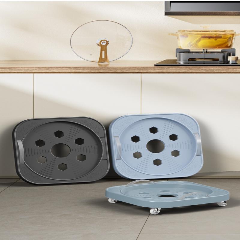 Universal Movable Gas Tank Bracket Heavy Duty With Wheels Flower Pot Stand Tray Square Plastic Gas Cylinder Base