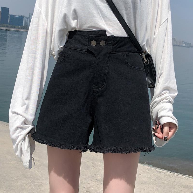 Summer Denim Shorts High Waist Denim Wide Leg Pants Women