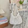 Sweet Lace Bow Female Tote Commuter Underarm Bag Rose Floral Women's Shoulder Bags Pleated Strap Girls Flower Crossbody Bag