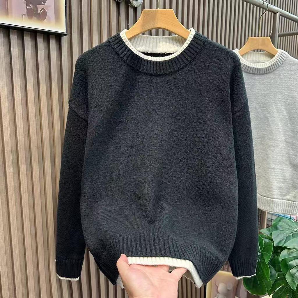 Unisex Korean-Style Two-Piece Sweater: High-End Winter Knitwear Warm Casual Jacket