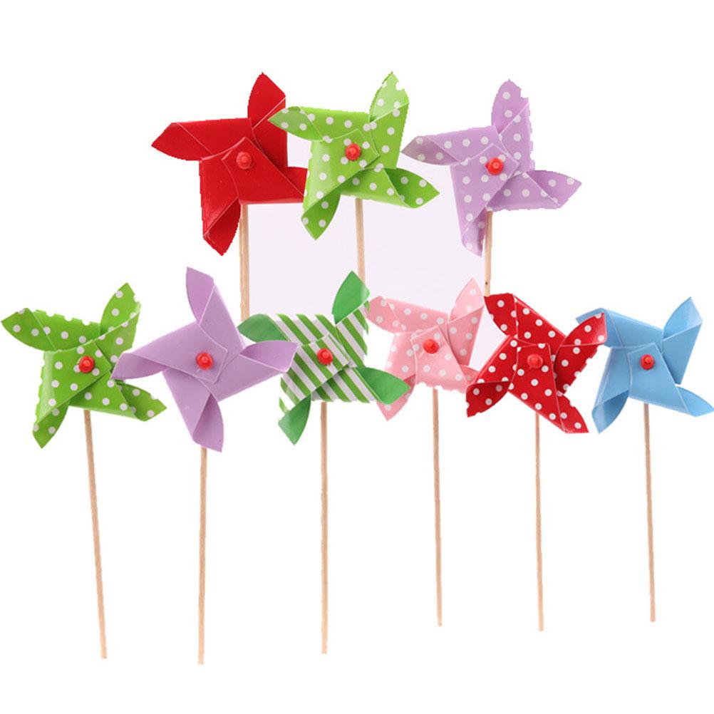18pcs Cake Toppers Mini Pinwheel Cupcake Picks Adorable Party Food Decor Birthday Baby Shower Wedding Toothpick Windmill