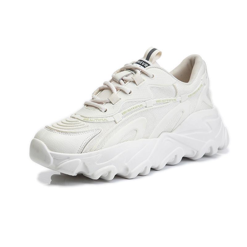 Spring 2025 New Platform Sports Shoes Women's Casual Height Increase Breathable Running Dad Shoes Women's Leather Women's Shoes Tide