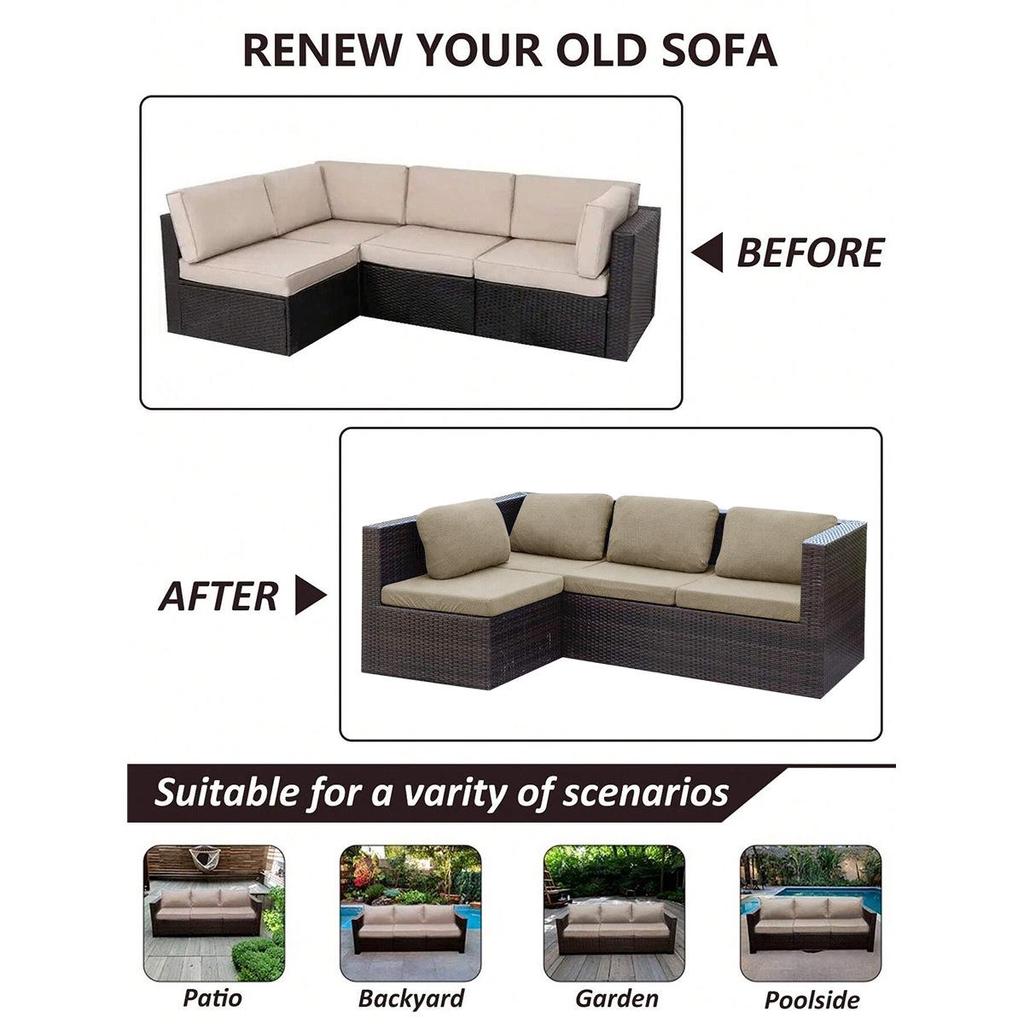 Outdoor Wasserdichtes Fleece Sofa Kissenbezug - Elastischer Uni-Farben Universal Überwurf